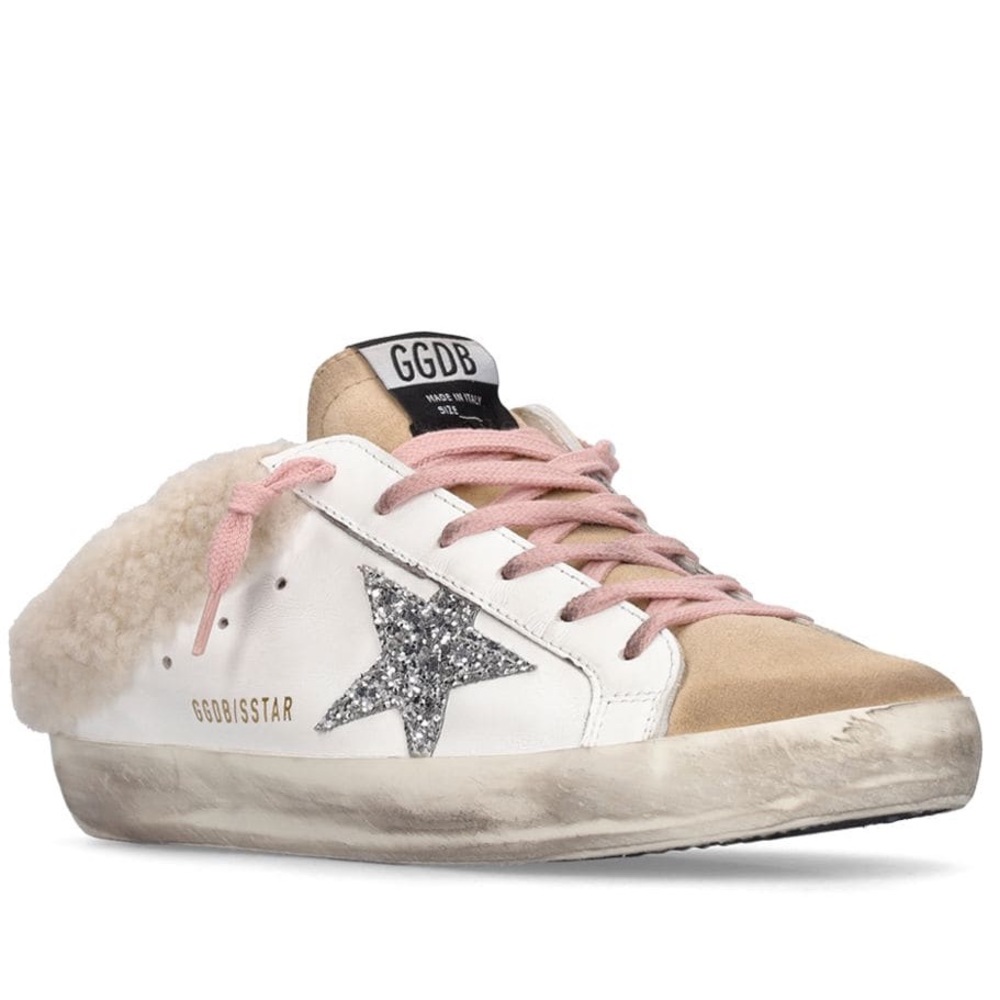 🪿💛 Golden Goose 20mm Super Star Sabot Leather & Shearling Mule Sneakers 💛🪿